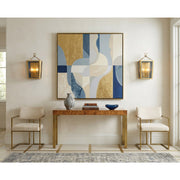 Crystorama Herrick 7.75in 2-Light Wall Sconce | Contemporary Luxe Gold and Navy Steel with Clear Glass | Bathroom & Hallway Accent Light | Model HRK-2501-LG-NY