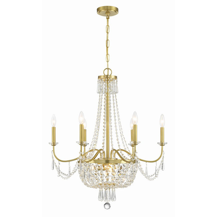 Crystorama Haywood 9 Light Chandelier, Aged Brass