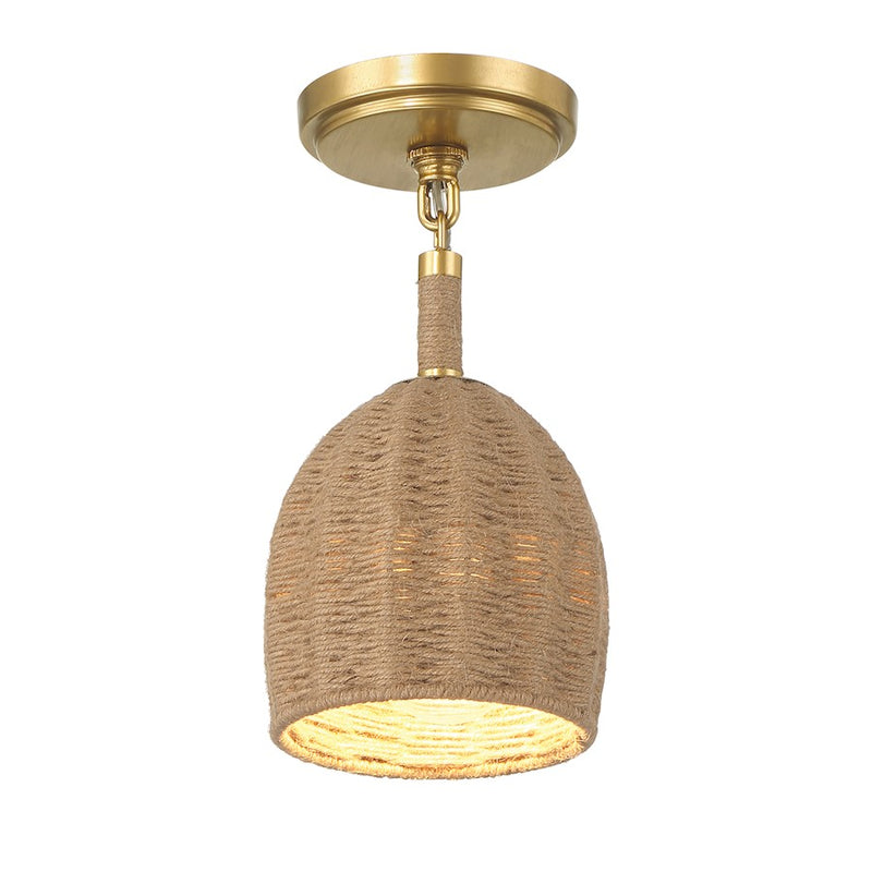 Crystorama Jace 1 Light Flush/Semi Flush, Soft Gold