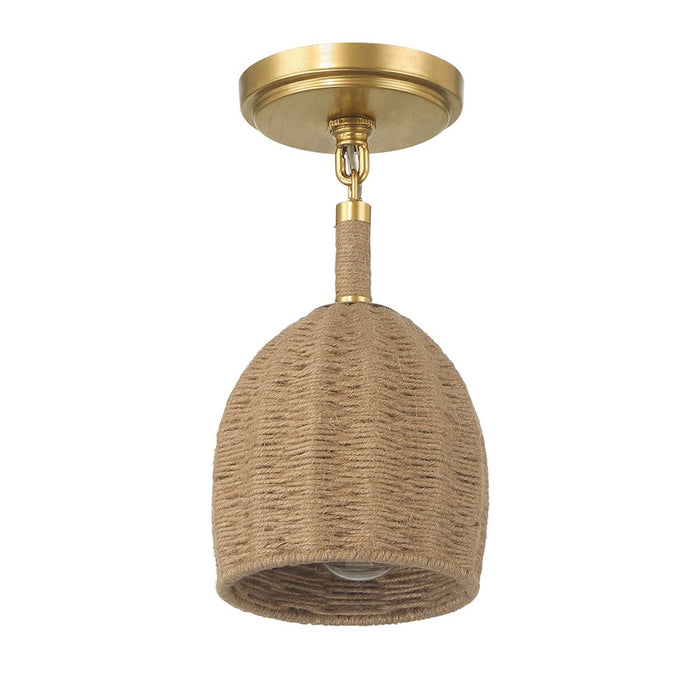 Crystorama Jace 1 Light Semi Flush Mount, Soft Gold