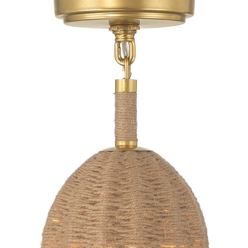 Crystorama Jace 1 Light Semi Flush Mount, Soft Gold