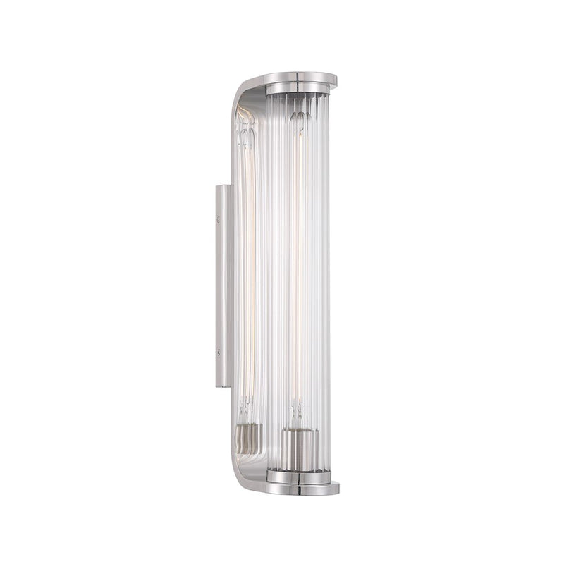 Crystorama Jarvis 1 Light Sconce, Polished Nickel/Clear