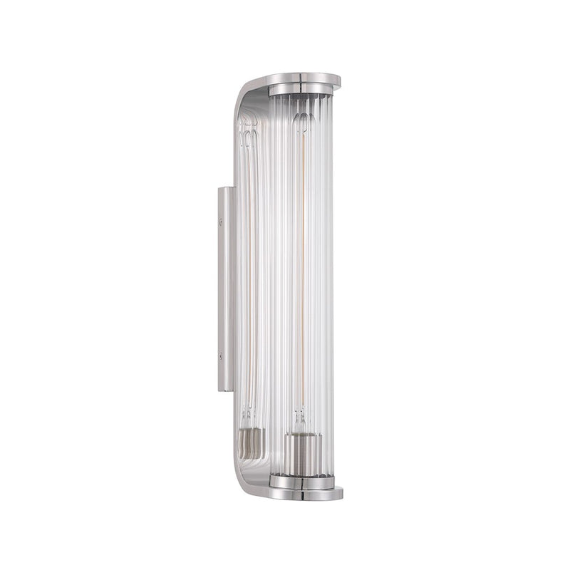 Crystorama Jarvis 1 Light Sconce, Polished Nickel/Clear