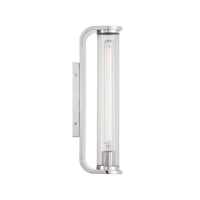 Crystorama Jarvis 1 Light Sconce, Polished Nickel/Clear