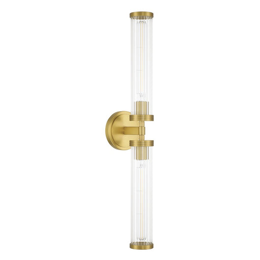 Crystorama Jarvis 2 Light 29" Sconce, Aged Brass/Clear