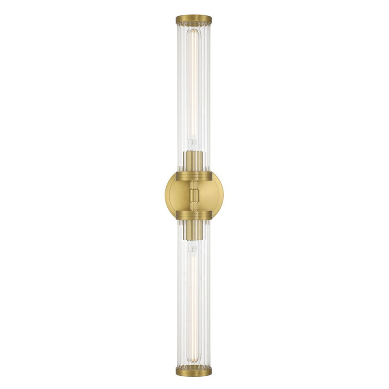 Crystorama Jarvis 2 Light 29" Sconce, Aged Brass/Clear