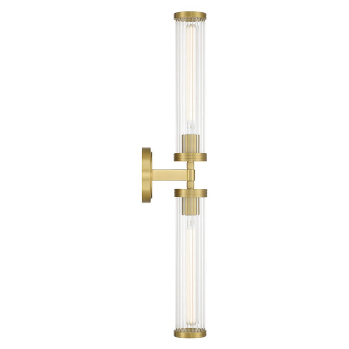 Crystorama Jarvis 2 Light 29" Sconce, Aged Brass/Clear