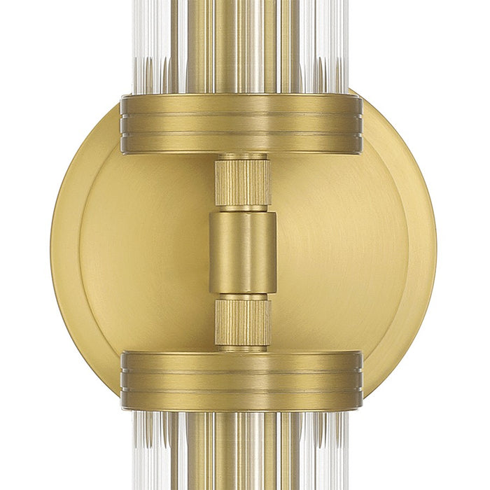 Crystorama Jarvis 2 Light 29" Sconce, Aged Brass/Clear
