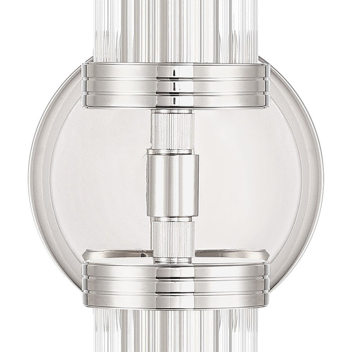 Crystorama Jarvis 2 Light 29" Sconce, Polished Nickel/Clear