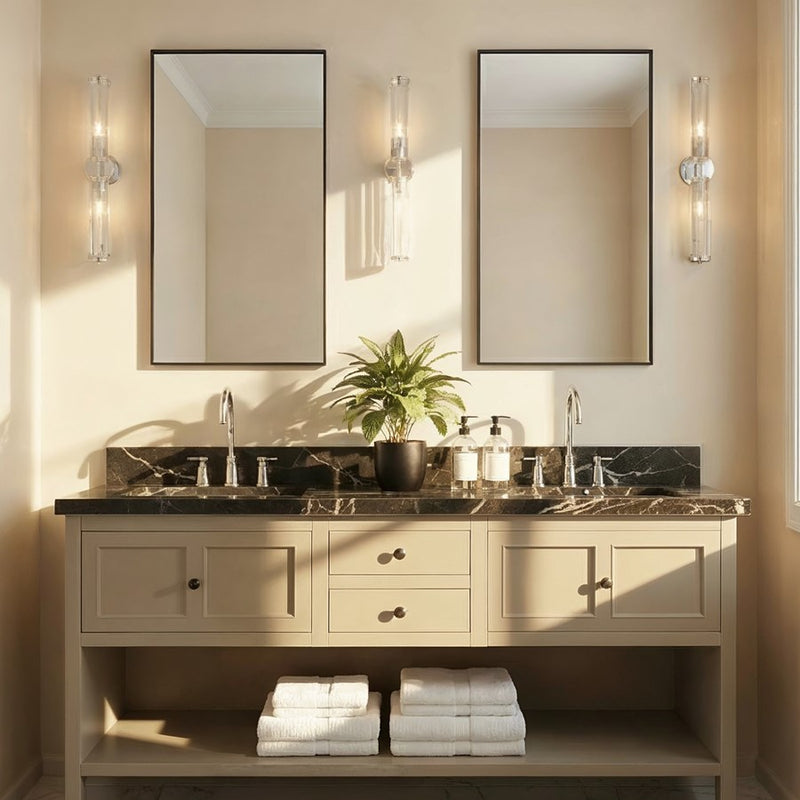 Crystorama Jarvis 2 Light 29" Sconce, Polished Nickel/Clear