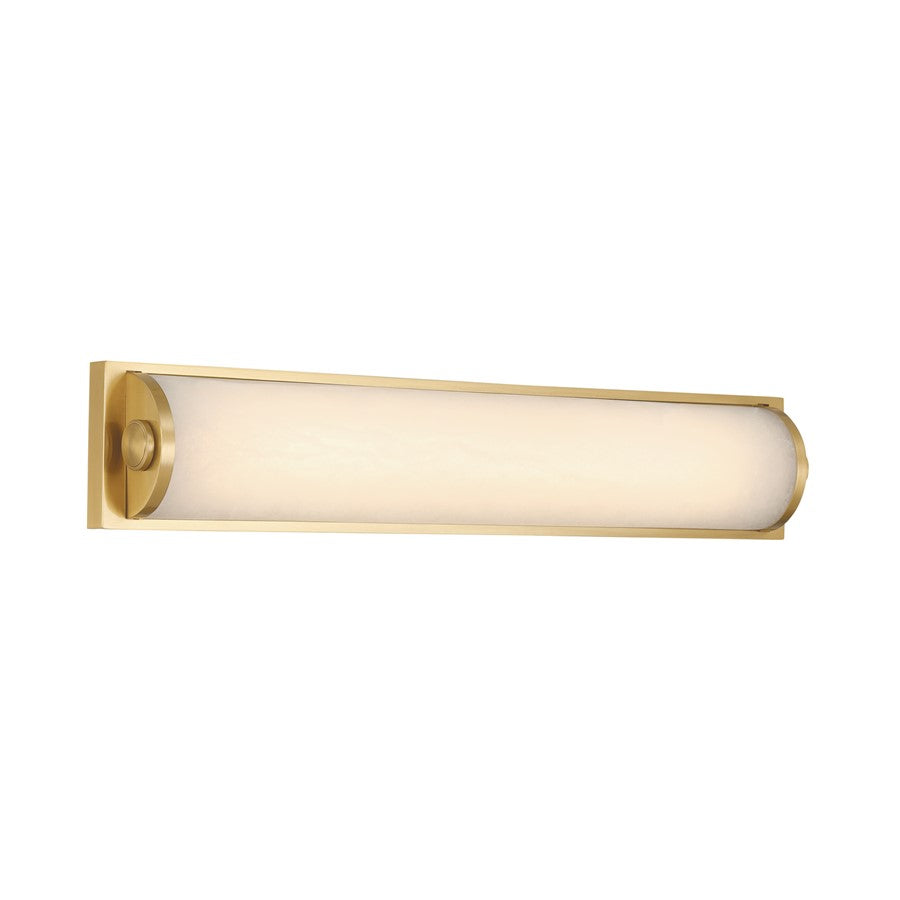 Crystorama Jarvis 1 Light 24.5" Sconce, Aged Brass/White