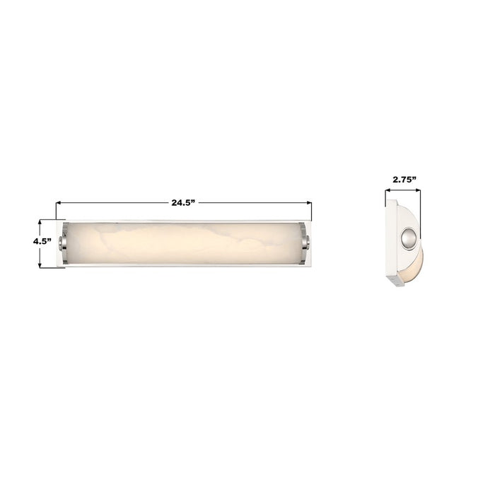 Crystorama Jarvis 1 Light 24.5" Sconce, Polished Nickel/White