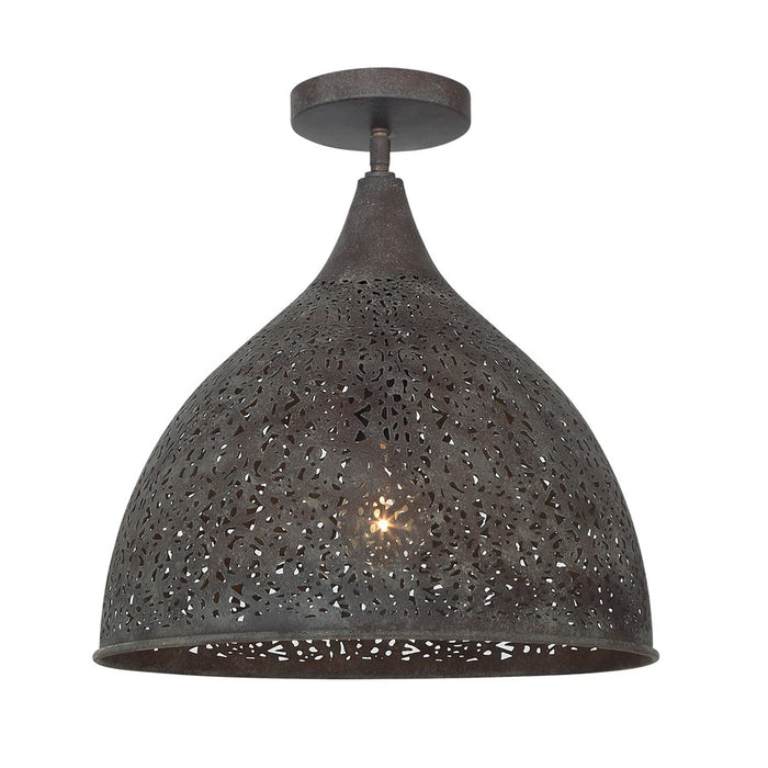 Crystorama Jasmine 1Lt 14" Semi Flush Mount, Bronze - JAS-A5010-FB-CEILING