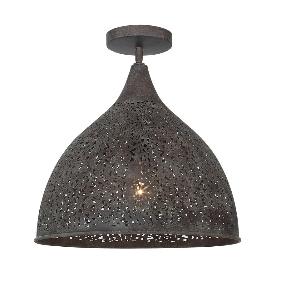 Crystorama Jasmine 1Lt 14" Semi Flush Mount, Bronze - JAS-A5010-FB-CEILING
