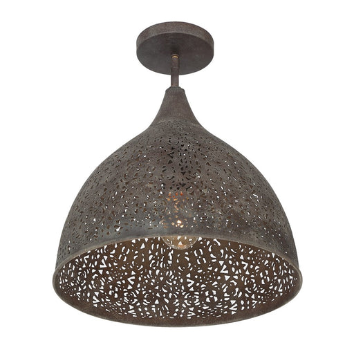 Crystorama Jasmine 1Lt 14" Semi Flush Mount, Bronze