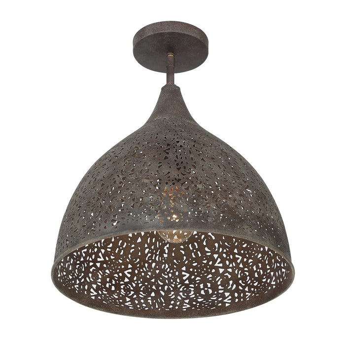 Crystorama Jasmine 1Lt 14" Semi Flush Mount, Bronze