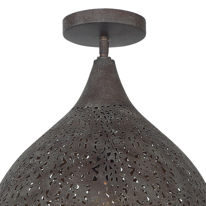 Crystorama Jasmine 1Lt 14" Semi Flush Mount, Bronze