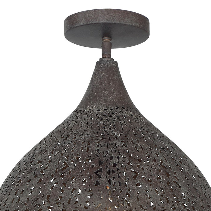 Crystorama Jasmine 1Lt 14" Semi Flush Mount, Bronze