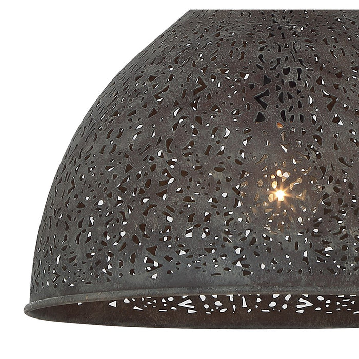 Crystorama Jasmine 1Lt 14" Semi Flush Mount, Bronze