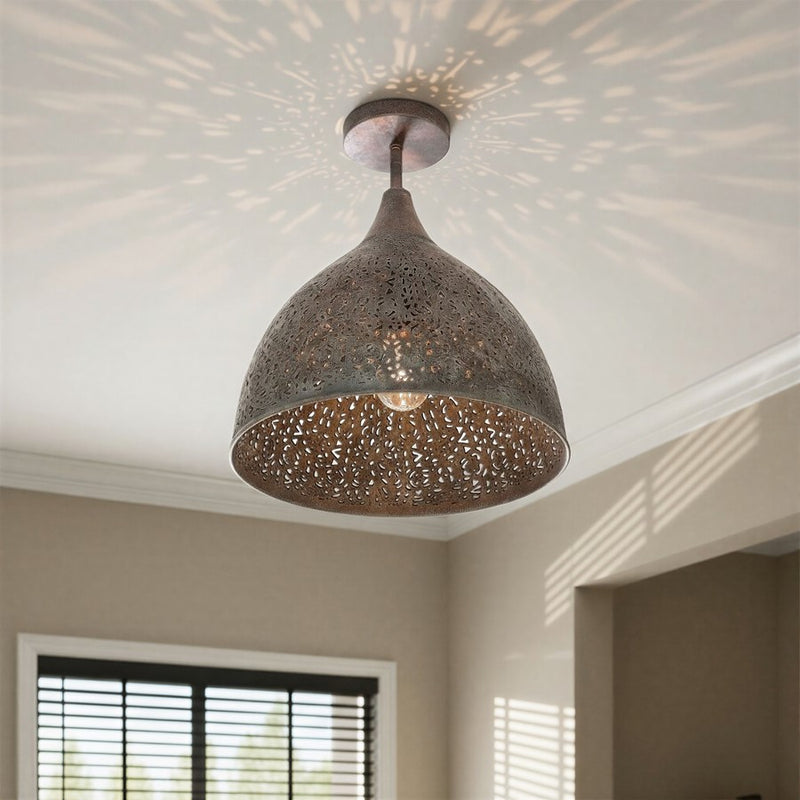 Crystorama Jasmine 1Lt 14" Semi Flush Mount, Bronze
