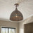 Crystorama Jasmine 1Lt 14" Semi Flush Mount, Bronze