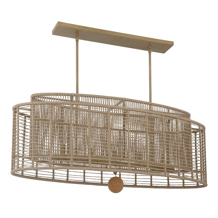 Crystorama Jayna 5 Light Linear Oval Chandelier, Burnished Silver