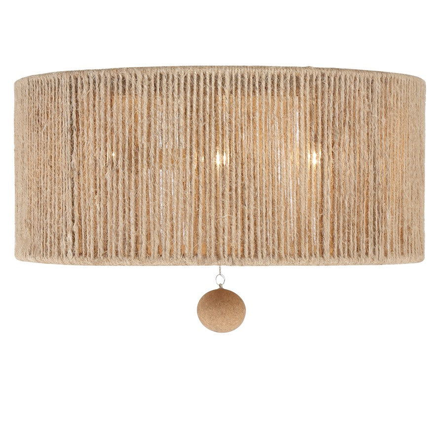 Crystorama Jessa 3 Light Ceiling Mount, Burnished Silver