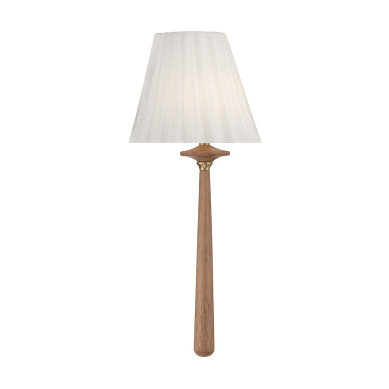 Crystorama Jules 1 Light 7.5" Sconce, Aged Brass/Wood/White