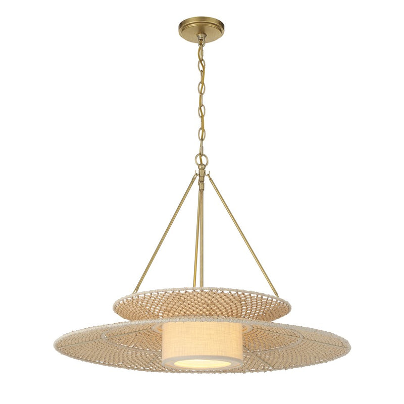 Crystorama Janipher 1 Light 29.5" Chandelier, Soft Gold/Ivory