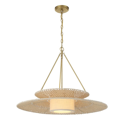 Crystorama Juniper 1 Light 29.5" Chandelier, Soft Gold/Ivory - JNP-10543-SG