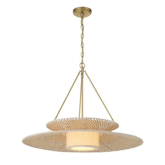 Crystorama Juniper 1 Light 29.5" Chandelier, Soft Gold/Ivory - JNP-10543-SG