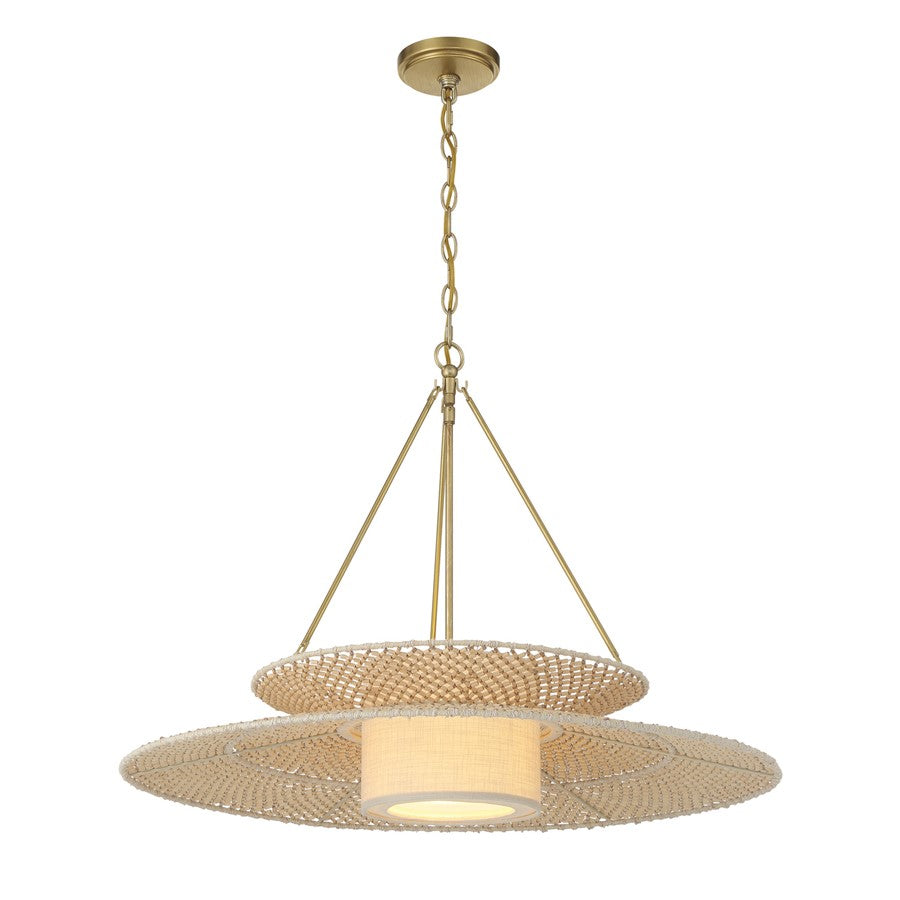Crystorama Juniper 1 Light 29.5" Chandelier, Soft Gold/Ivory - JNP-10543-SG