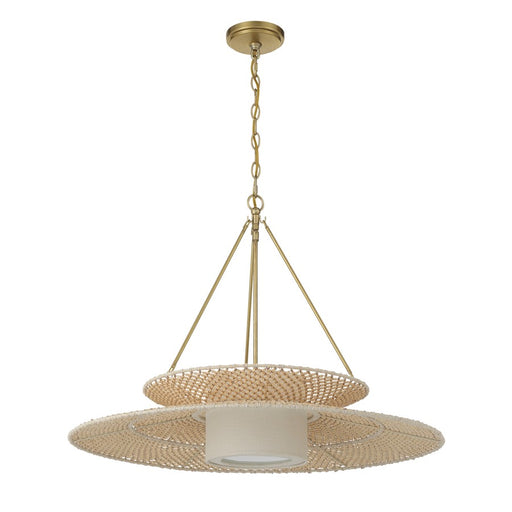 Crystorama Janipher 1 Light 29.5" Chandelier, Soft Gold/Ivory
