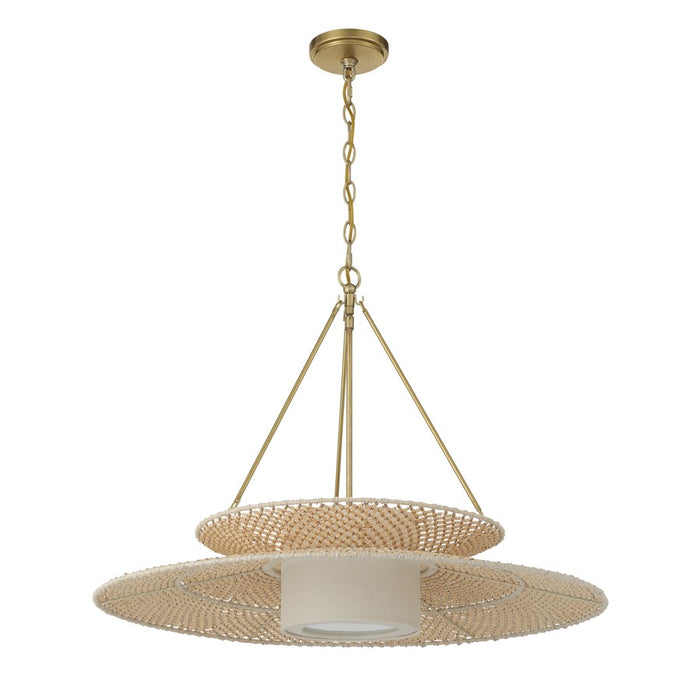 Crystorama Janipher 1 Light 29.5" Chandelier, Soft Gold/Ivory