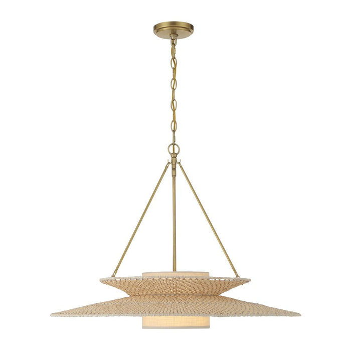 Crystorama Janipher 1 Light 29.5" Chandelier, Soft Gold/Ivory