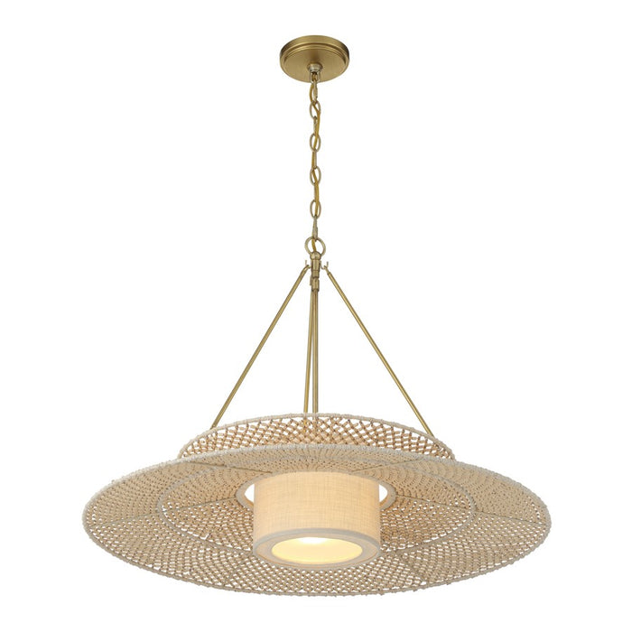 Crystorama Janipher 1 Light 29.5" Chandelier, Soft Gold/Ivory
