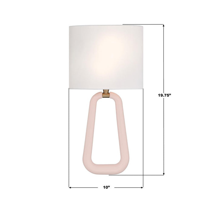 Crystorama Jori 2 Light Sconce, Brass/Blush/Pink/White