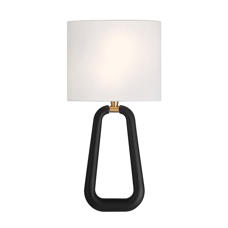 Crystorama Jori 2 Light Sconce, Aged Brass/Matte Black/White
