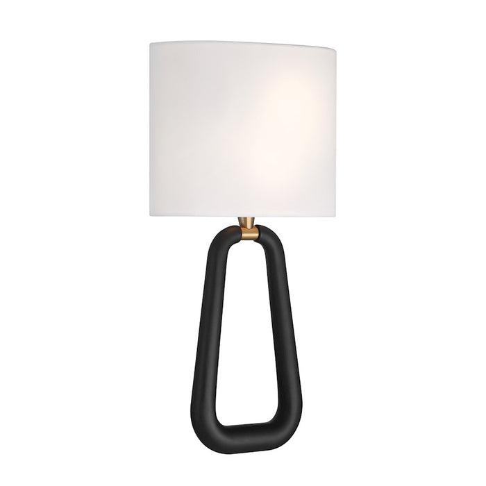 Crystorama Jori 2 Light Sconce, Aged Brass/Matte Black/White