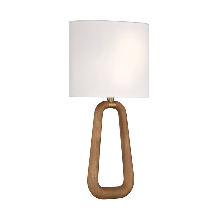 Crystorama Jori 2 Light Sconce, Brass/Wood/White