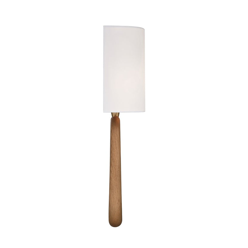 Crystorama Jori 2 Light Sconce, Brass/Wood/White