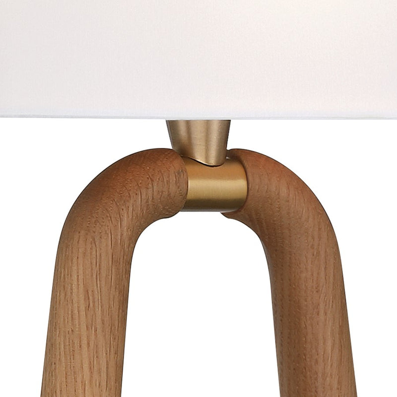 Crystorama Jori 2 Light Sconce, Brass/Wood/White