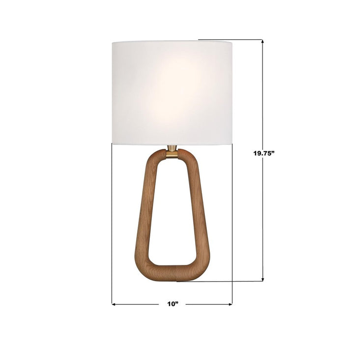 Crystorama Jori 2 Light Sconce, Brass/Wood/White