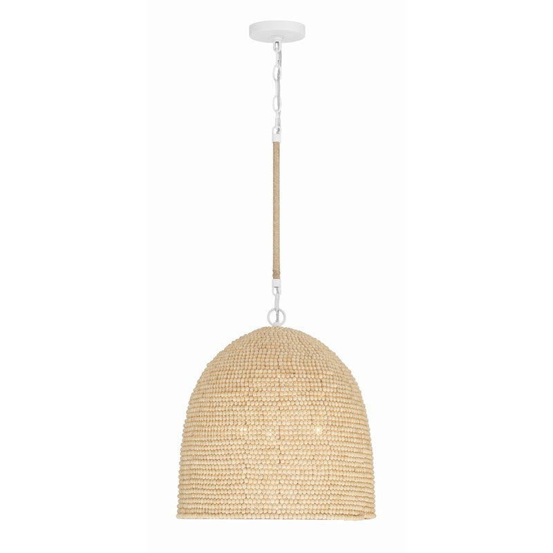 Crystorama Jasper 3 Light Pendant, Matte White