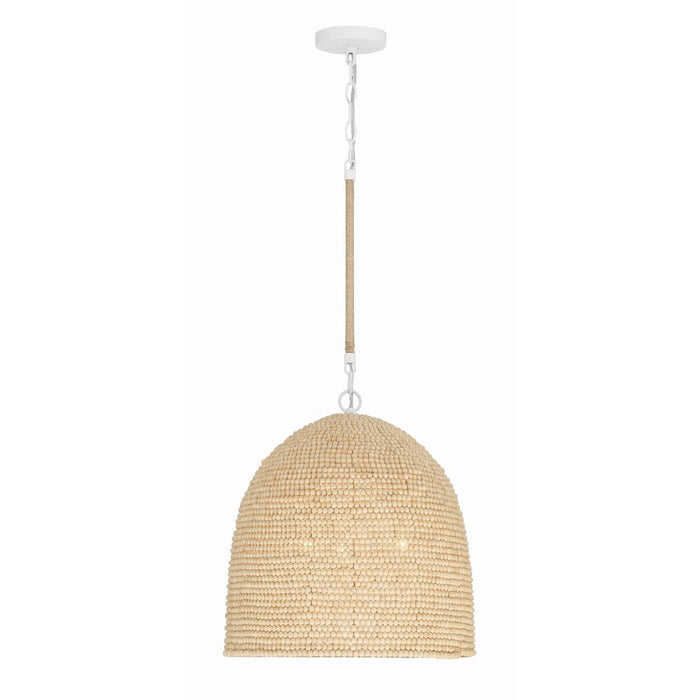 Crystorama Jasper 3 Light Pendant, Matte White