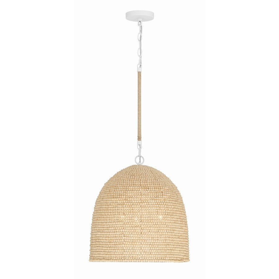Crystorama Jasper 3 Light Pendant, Matte White