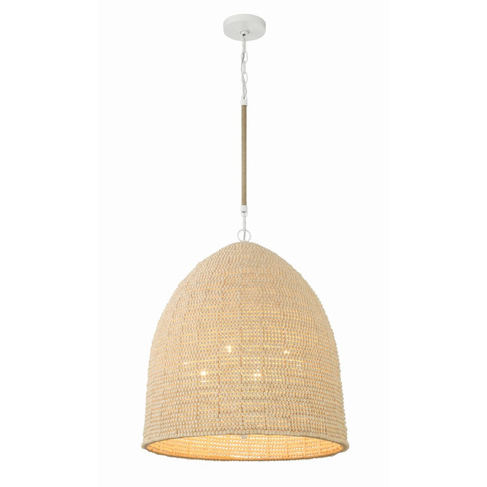 Crystorama Jasper 6 Light Chandelier, Matte White