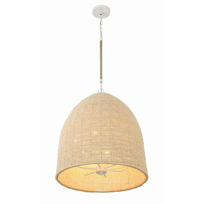 Crystorama Jasper 6 Light Chandelier, Matte White
