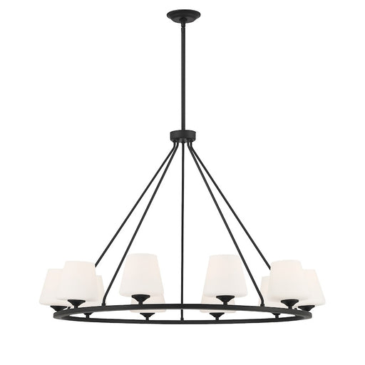 Crystorama Keenan 10 Light Chandelier, Matte Black/White