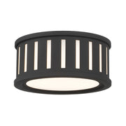 Crystorama Kendal 2 Light Flush Mount, Black Forged - KEN-2200-BF